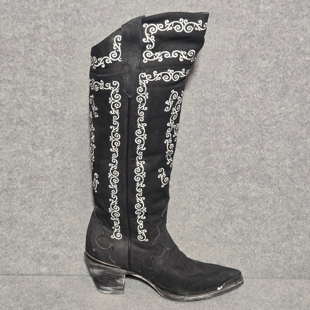 Dan Post Chain Reaction Black and White Leather Boots size 7.5 - Picture 5 of 15